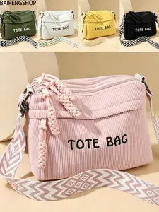 Women's Niche Design Woven Wide Strap Crossbody Bag, Stylish Casual One Shoulder Messenger Bag, Adjustable Lightweight Portable Classic Shoulder Bag, Versatile Daily Bag for Commuting, Shopping, Dating & Everyday Wear
