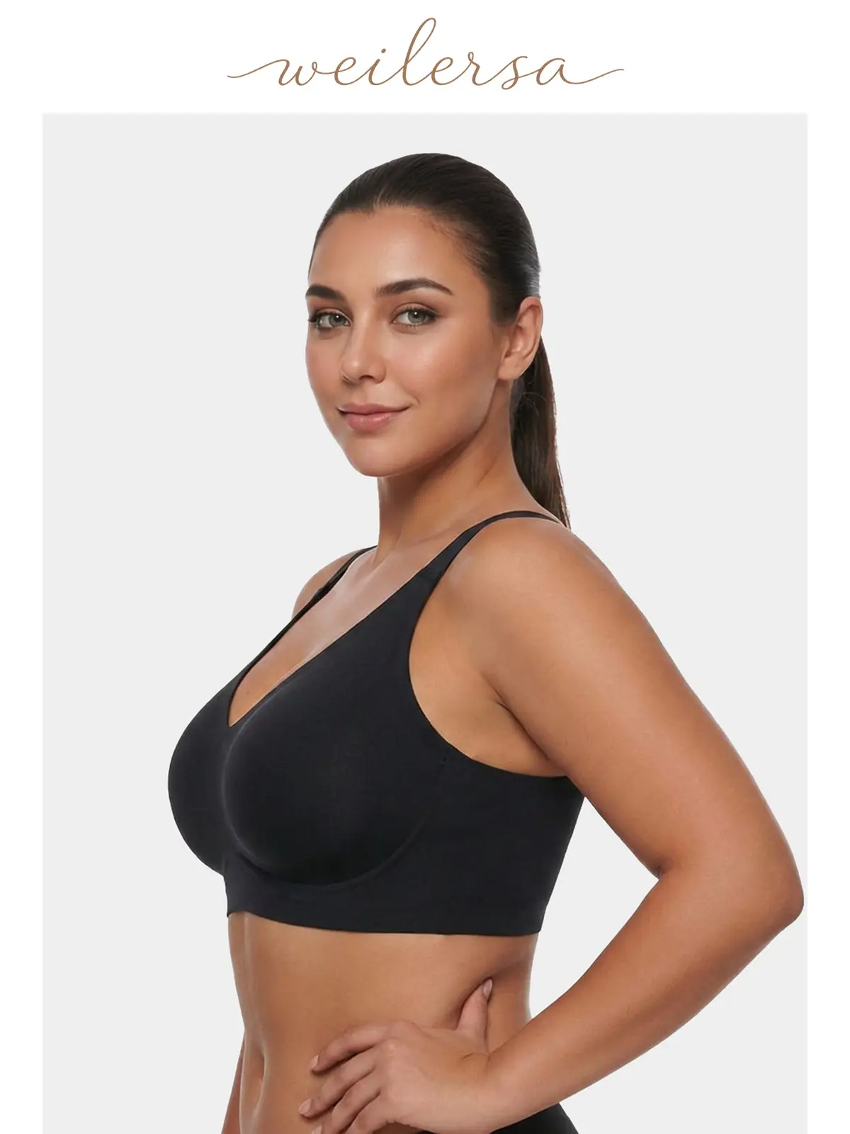 Weilersa Plus Size Push-Up Bra, Seamless Wireless Design, Summer Outfit, Cup-Enhancing Lift and Side Support for Women