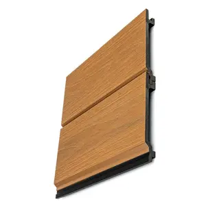 Enhanced Grain Wood-Like Composite Siding Panels, Weathered Teak Exterior Wall Paneling, Wood Grain Textured Cladding, Waterproof Weatherproof & Fire-Resistant Decorative Exterior Wall Panels for Modern Home & Outdoor Wall Decor