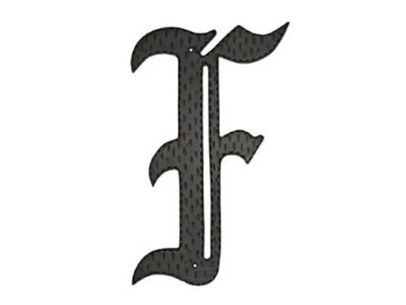 212 MAIN Aluminium Decorative Monogram F Home Decor Plaque Sign, HAM-24-F Model - Black, 15.5 W x 24 H x 0.19 D in.