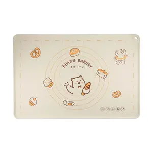 KAWASIMAYA Beige 40x60cm Baking Mat for Dough Kneading, Rolling Pin Mat, Pastry Board, Non-Slip Silicone Baking Sheet, Kitchen Countertop Protector