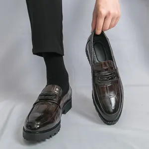 Ubetif Men's 1 Pair Fashionable Casual Decor Pu Leather Slip-on Shoes,Office Shoes, Simple Design Elegant Plain Round Toe exquisite appearance Loafers, Business Style Temperament Flats for Daily Wear, men gift