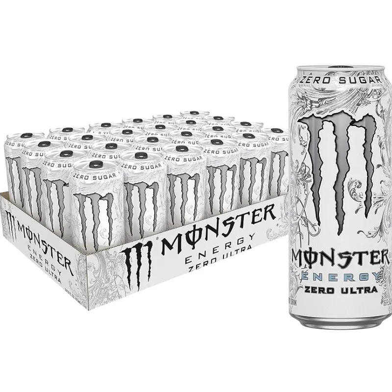 Monster Energy Zero Ultra Sugar Free Energy Drink 16 Ounce Pack Case of 12 or 24 Cans