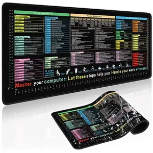 Excel/Word/Photoshop/Gmail/Windows/Midjourney Shortcut Keys Mouse Pad - Large XL Cheat Sheet Gaming Mousepad,PC Office Spreadsheet Keyboard Mat,Non-Slip Stitched Edge