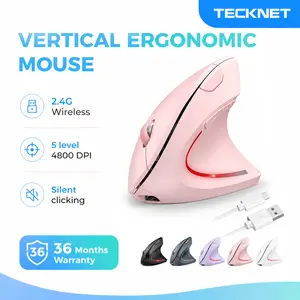 TECKNET Ergonomic Mouse Wireless, Rechargeable Mouse Silent for Carpal Tunnel Right Hand, 2.4GHz USB Vertical Mouse Wireless for Laptop, 5 Adjustable 4800 DPI, Computer, MacBook, Desktop tiktokshopmemorialday summerwins