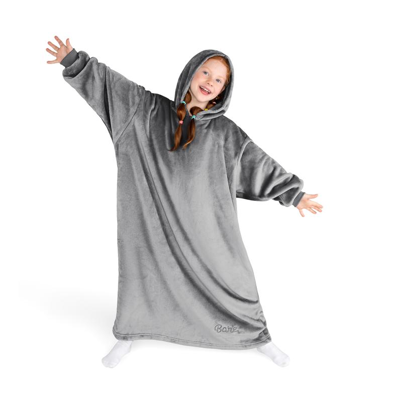 The Bare Homey - Youth Wearable Blanket - Microplush Side Pockets - Long Length