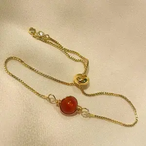 Single Bead Crystal Adjustable Gold Bracelet- CUSTOM MADE