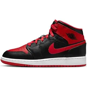 Youth Jordan 1 Mid "Alternate Bred" Blck/Fire Red-White (DQ8423 060) (GS)