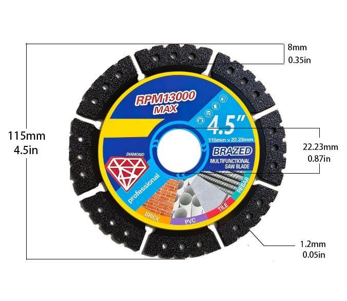 【3PCS】115mm 4.5 Inch Multi-Material Cutting Blade for Angle Grinder, Dry Cutting Disc for Metal, Cast Iron, Tile, Stone, Marble & Plastic, Heavy Duty Angle Grinder Accessory 【3PCS】115mm 4.5 Inch Multi-Material Cutting Blade for Angle Grinder, Dry Cutting Disc for Metal, Cast Iron, Tile, Stone, Marble & Plastic, Heavy Duty Angle Grinder Accessory
