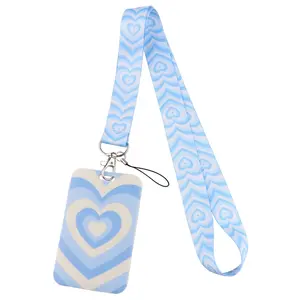 Fashion Heart Pattern Phone Lanyard with Card Holder, Long Multicolor Strap, Ideal Gift for Boyfriend Girlfriend Family Doctors Nurses