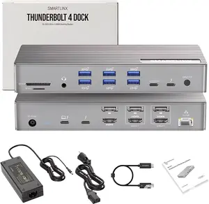 Thunderbolt 4 Dual Monitor USB-C Docking Station for 2 Monitors – DisplayLink 21-in-1 Dock for MacBook, Windows & ChromeOS, 150W Charging, 40Gbps, 8K/4K Multi Monitor Support