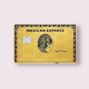 Mexican Express Gold Card Credit Card Sticker Debit Skin Decal Cover Waterproof Vinyl Easy To Apply Durable