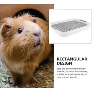 Corner Rabbit Litter Box – Small Animal Toilet Tray for Bunny, Guinea Pig, Ferret & Hamster, Easy to Clean Pet Potty with High Back Design (1 Pack)