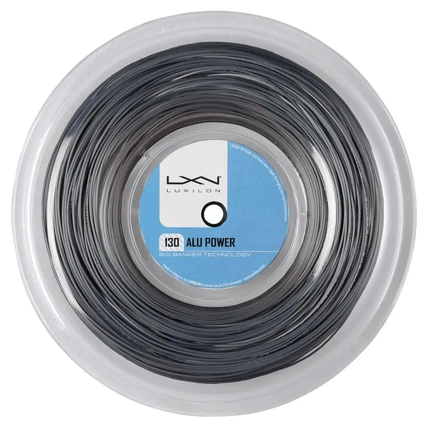 ALU Power 130 Silver Tennis String Reel, Polyester Monofilament for Power Control and Durability, Thicker 16G (1.30mm) Gauge, Thicker Gauge