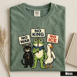 No King No War No ICE Comfort Colors T-Shirt, Anti-Trump Shirt, Political Shirts, Anti Maga Tee, Anti Fascism Top, Democracy Shirt