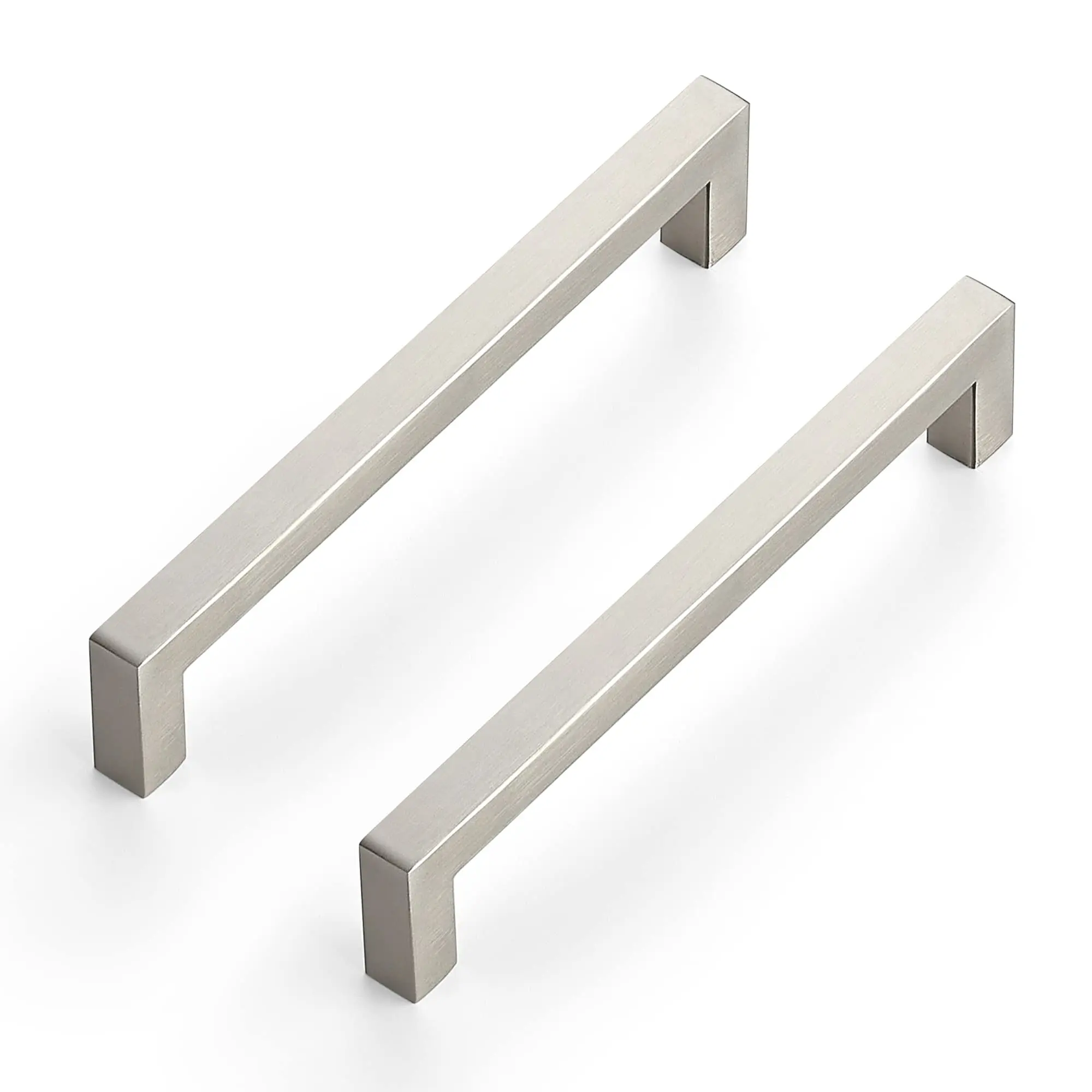 Ravinte Kitchen Square Cabinet Handles Satin Nickel Cabinet Pulls Brushed Nickel Drawer Pulls Kitchen Cabinet Hardware Kitchen Handles for Cabinets Cupboard Handles Drawer Handles