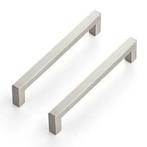 Ravinte Kitchen Square Cabinet Handles Satin Nickel Cabinet Pulls Brushed Nickel Drawer Pulls Kitchen Cabinet Hardware Kitchen Handles for Cabinets Cupboard Handles Drawer Handles