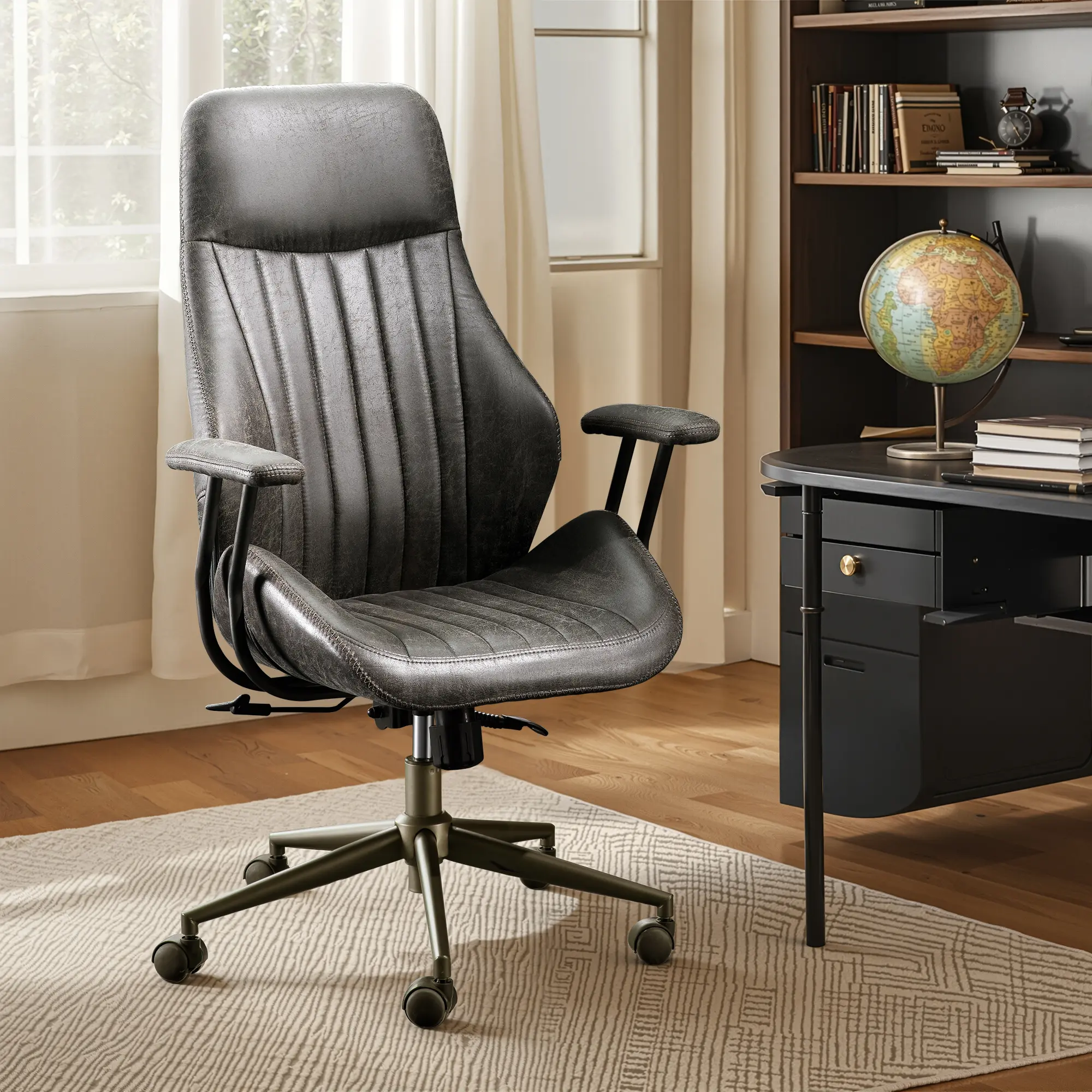 Suede Grey, High Back 