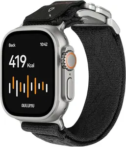 Aulumu C03 Snap Functional Titanium Buckle for Apple Watch Ultra (3/2/1) Nylon Band | Luxury Embossed Texture Knit | Quick-release Design | iWatch Bands for 49/46/45/44MM