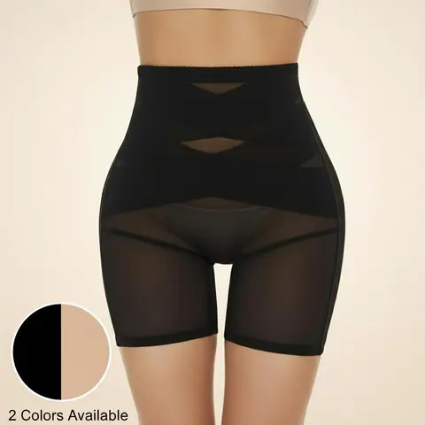 Quriov 2026 Women's Retro Nylon Spandex Sheer Fit Aesthetic Shaper Panties - Solid Color Corset Belly Band Shapewear, Compression, Body Contouring, Everyday Wear Essential, Ideal for New Year, Birthday