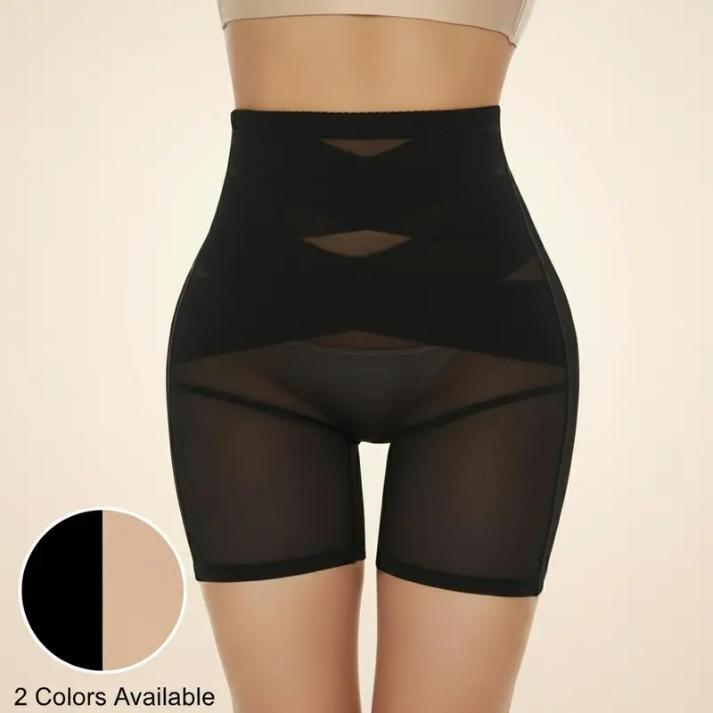 Quriov 2026 Women's Retro Nylon Spandex Sheer Fit Aesthetic Shaper Panties - Solid Color Corset Belly Band Shapewear, Compression, Body Contouring, Everyday Wear Essential, Ideal for New Year, Birthday