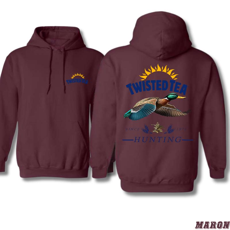Twisted Tea Hoodie - Vibrant Hunting Duck Design, Waterfowl Apparel, Casual Wear for Outdoor Enthusiasts, Comfortable Sweatshirt for Men & Women