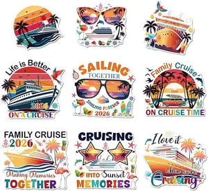 Family Cruise 2026 Magnet Decor, Cruise Ship Sunset Fridge Magnet, Vacation Memory Gift for Family and Friends, Perfect for college dorm rooms school lockers, stocking stuffers, refrigerators
