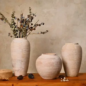 Ribbed Ceramic Vase with Large Texture Design, Ideal for Living Room, Bedroom, Office, Bookshelf, and Desk Floral Displays