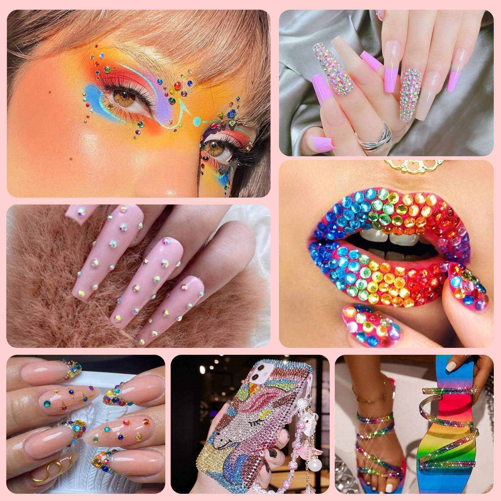 18000Pcs Multicolor 3mm Flatback Acrylic Rhinestones, with FREE Jewelry Glue, Rhinestone Picker Tool for DIY Craft Clothes Shoes Nail Art