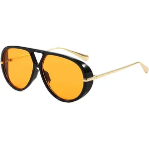 Oversized Aviator Sunglasses Women Men Fashion Retro Big Frame Sun Glasses Designer Ladies Shades