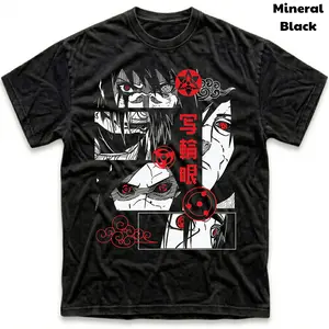 Men's Short-sleeve T-shirts, Uchiha Clan Vintage T-Shirt, Naruto Shirt, Anime Clothing, Cotton Graphic Tee, Unisex Manga Anime T-Shirt, Tredy Gift T-Shirt Top Streetwear Menswear Womenswear