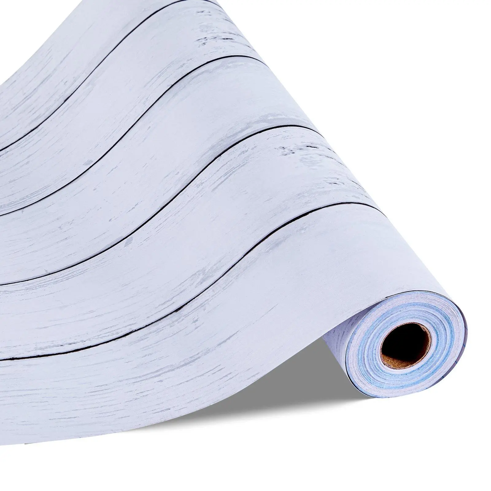 Peel and Stick White Wood Textured Wallpaper, 17.7x472.4in Waterproof Self-Adhesive Contact Paper, Easy-to-Clean Vinyl Roll for Bedroom, Kitchen, Home Improvement Wall Decor