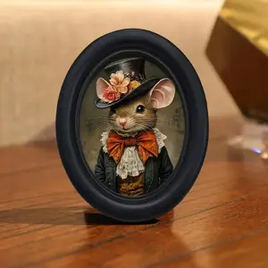 Vintage Art Style Hat and Bow Tie Dark Pattern Home Decor Ornaments, Perfect for Halloween Christmas Thanksgiving Office Wall Decoration