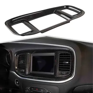 Carbon Fiber Style ABS Dashboard Trim for 2015+ Dodge Charger 8.4'' Console Navigation GPS Panel Cover Bezel Car Interior Accessories