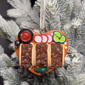 Heart Taco Ornament, Ornament, Mexican Ornament.