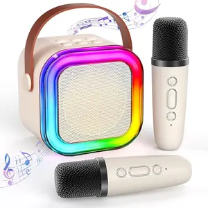 Verkstar Mini Karaoke Machine for Kids & Adults Portable Bluetooth 5.0 Speaker with 2 Wireless Microphones 6-10H Battery Life Ideal Gift for Birthday Holiday Home Party