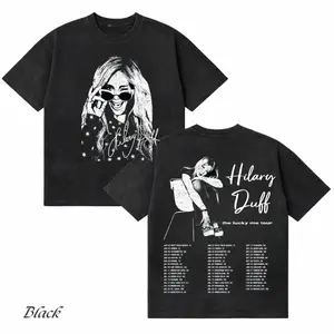 Comfort Colors Hilary Duff The Lucky Me Tour 2026 T-Shirt, Vintage Pop Singer Graphic Tee Concert Merch Y2K Aesthetic Unisex Shirt