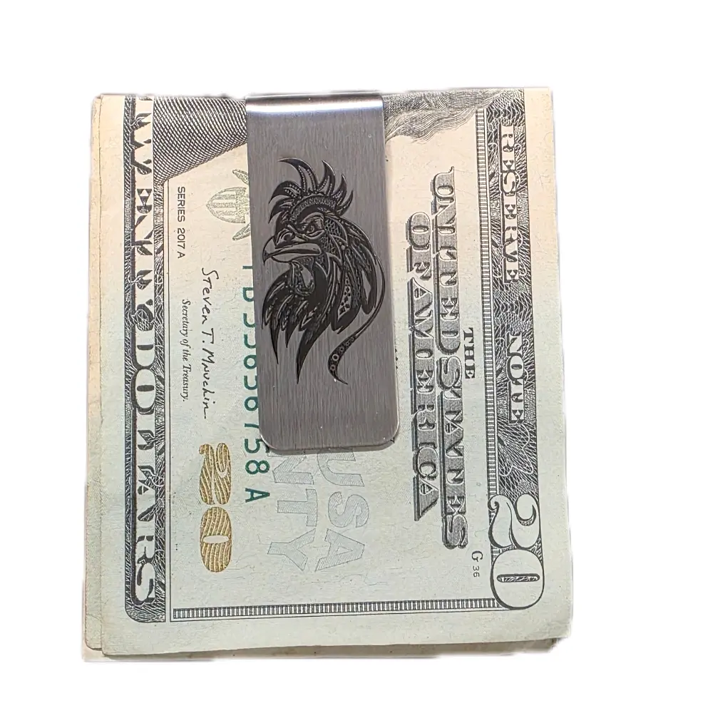 Aztec Rooster Stainless Steel Money Clip