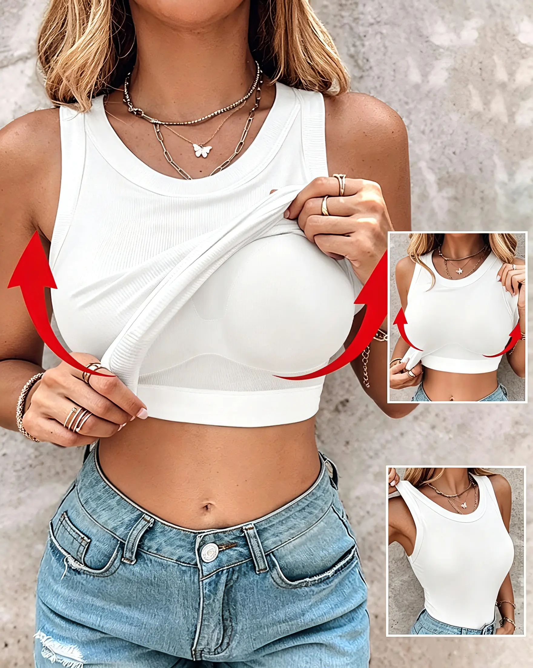 CHICME Women's Built-in Bra Tank Tops Sleeveless Casual Shirts Racerback Ribbed Fitted Tank Tops Everyday Garment Breathable Basic