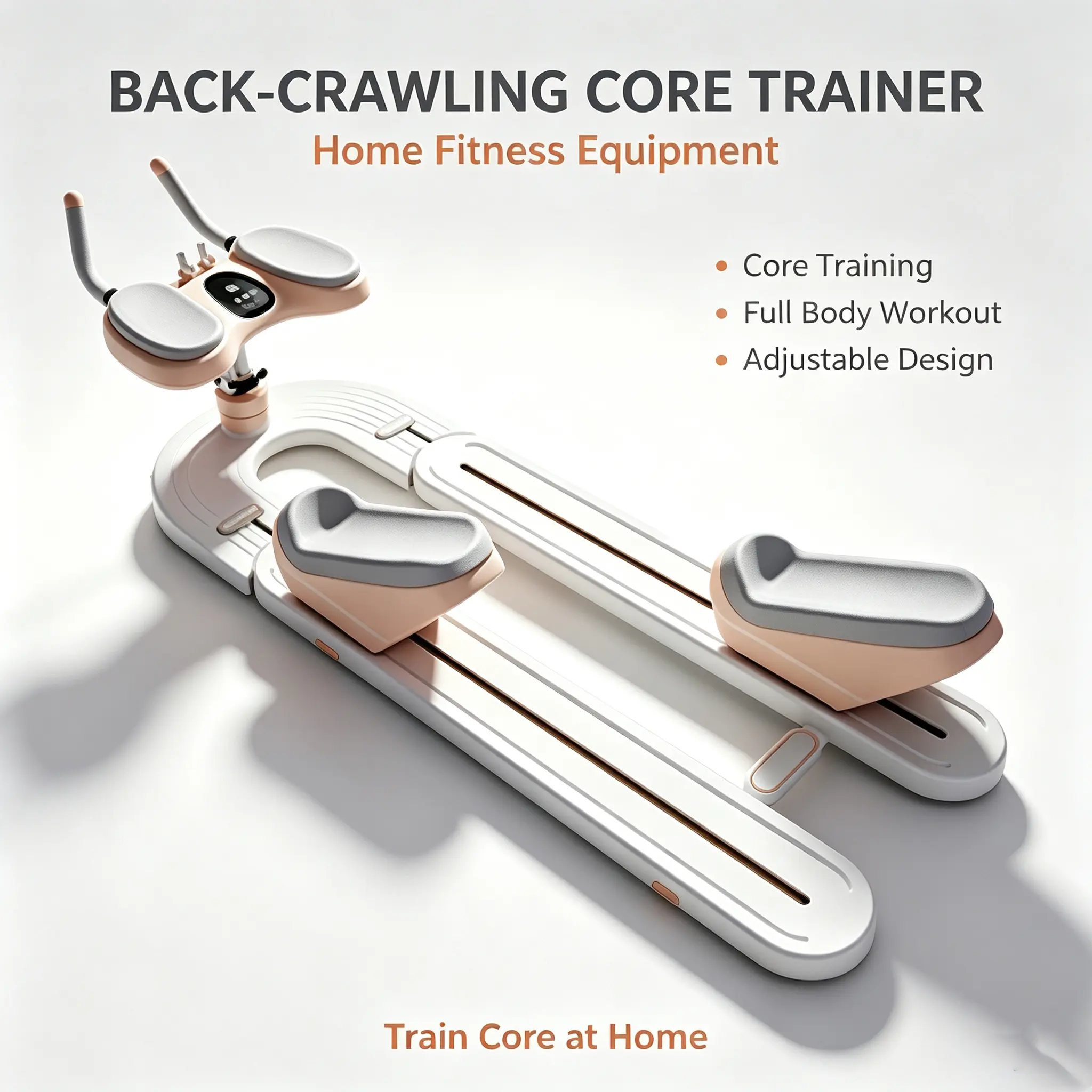 Back-Crawling Core Trainer Machine, Compact Heavy-Duty Functional Adjustable-Height Home Gym Strength Training Equipment for Spinal Stretching, Lower-Back Comfort, Office Workouts, Sedentary Office Workers