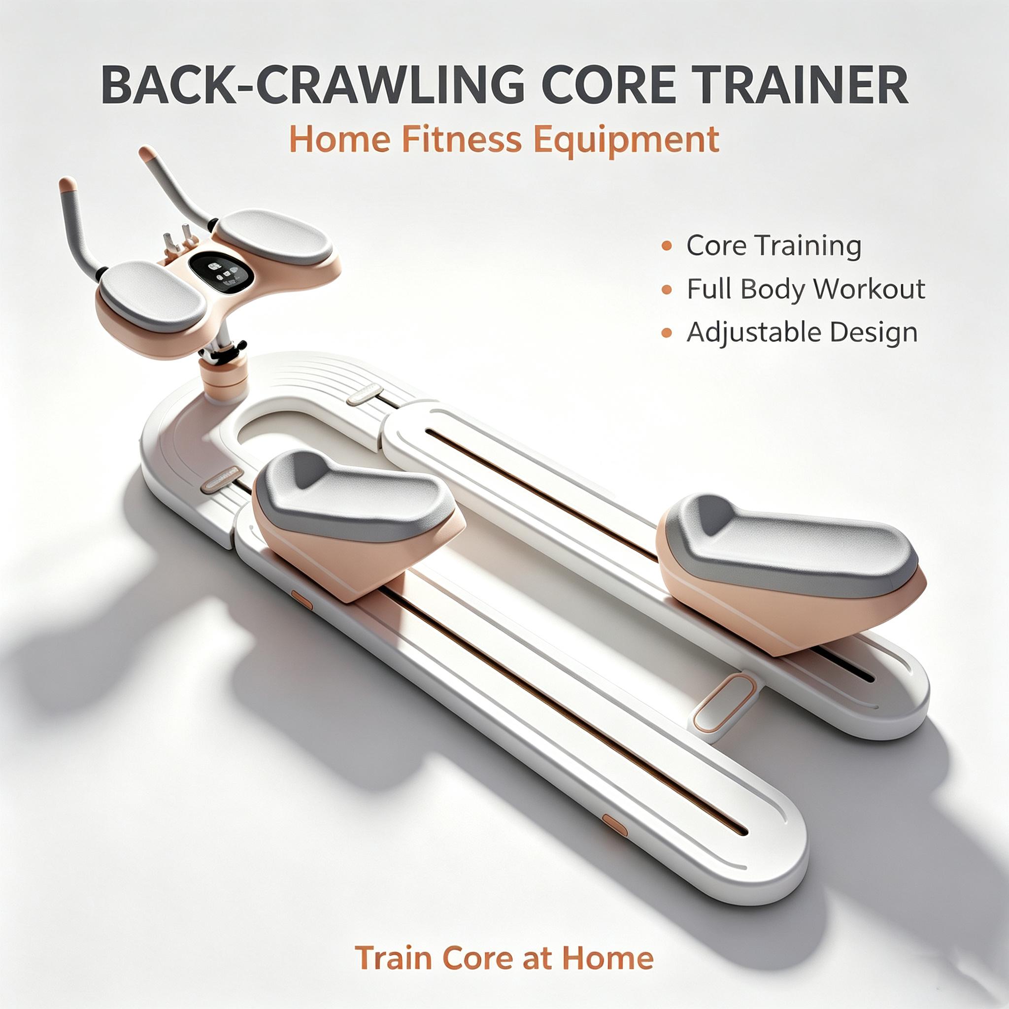 Back-Crawling Core Trainer Machine with Steel Frame, Compact Customizable Functional Adjustable-Height Heavy-Duty Home Gym Strength Equipment for Core Workouts, Spine Stretch, Sedentary Office Workers Relief