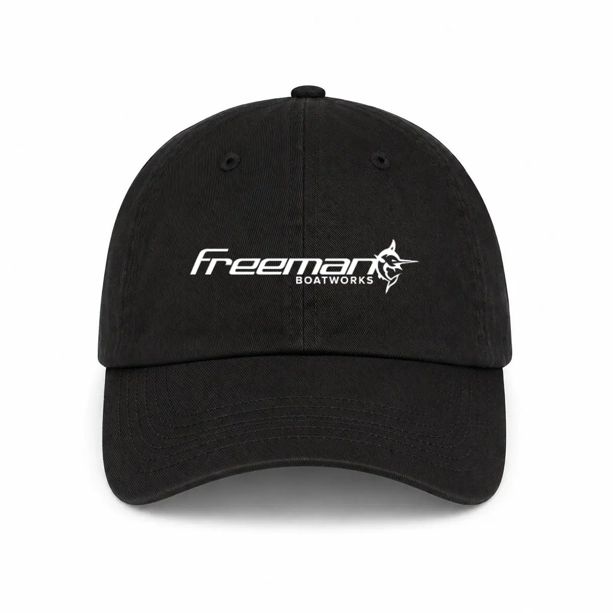 Freeman Boatworks Dad Hat | Printed Fishing Baseball Cap | Adjustable Cotton Boating Hat