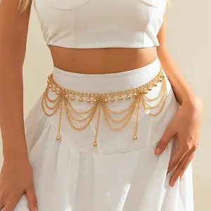 1pc Boho Chic Tassel Waist Chain Belt for Women - Metal Hip Harness with Chain Links, Versatile Accessory for Casual Outings, Beach, Evening Events, Party, Wedding, College Style, Street Fashion, Non-Washable, Regular Size