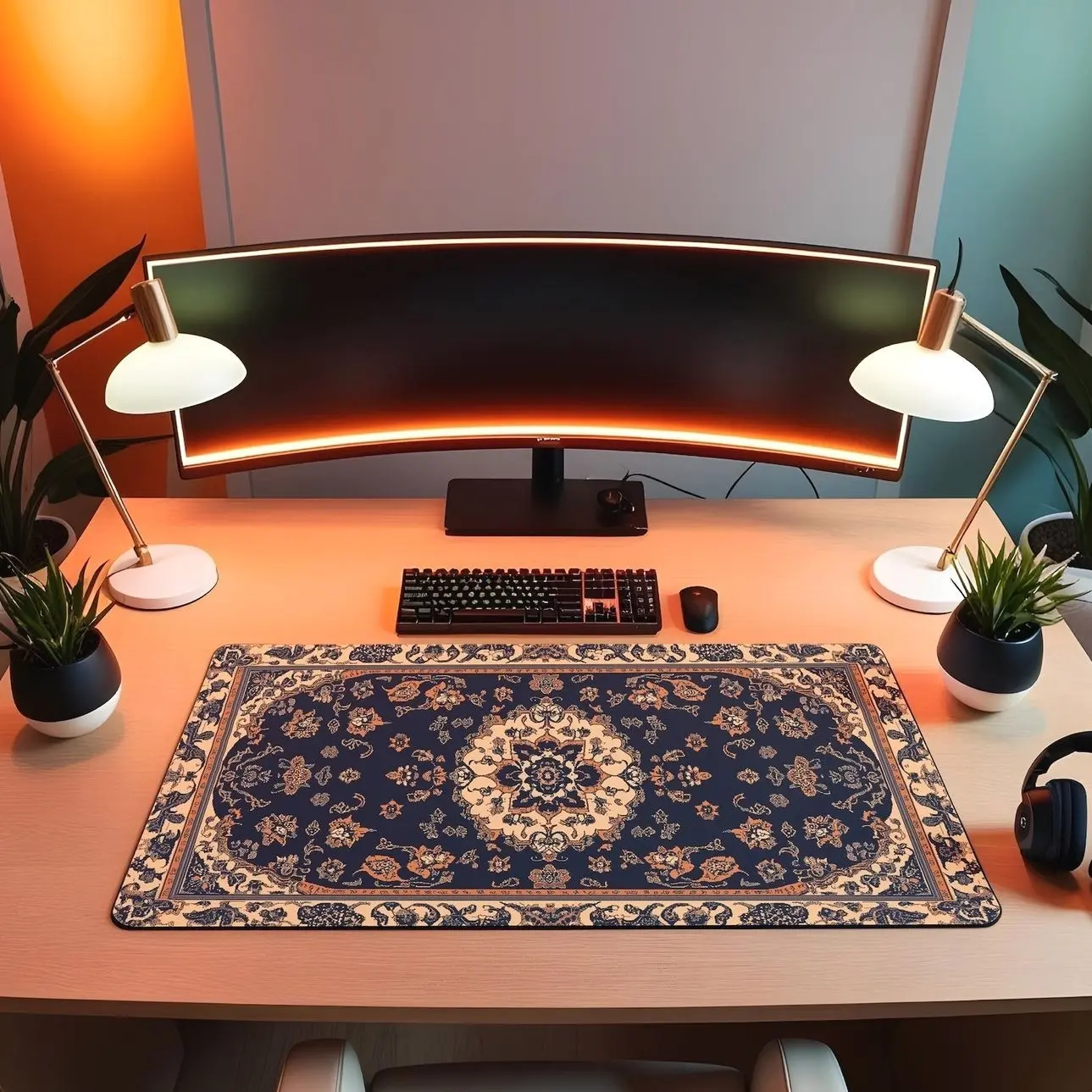 Balkan Mouse Pad | Rug Mouse Mat | Water Resistant Desk Mat | Gift for gamers | Cute Desk Mat | Persian Rug Design Desk Mat