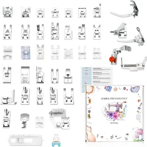 Presser Foot Set 42Pcs, Sewing Machine Presser Feet Kit Accessories with Manual for, Babylock,, Elna,, New Home,, Necchi, Low Shank Machines
