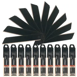 Utility Knives  Blades - 10-Pack 3/4" Razar Black Box Cutter Snap Blades with Premium Tempered Steel & Safety Blade Dispenser - LCB-50RB