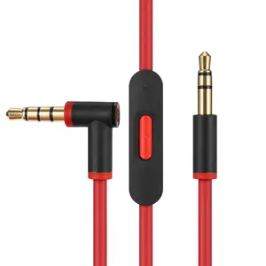 Replacement Audio  Cord Wire,Compatible with  Headphones Studio Solo Pro Detox Mixr Executive  with in Line Mic and Control (Black Red)
