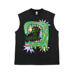 "IN A WHILE" Neon color-block hand-drawn style Unisex Plus Size Summer Graphic Tees Personalized Pattern Y2k Clothing Round Neck Short-Sleeved Washed Vests,Women's Clothing 100% Cotton, Menswear, Top, Vintage Style, Casual Oversized