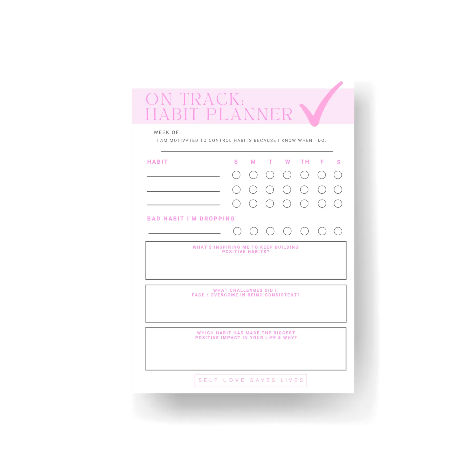 Habit Tracker Notepad
