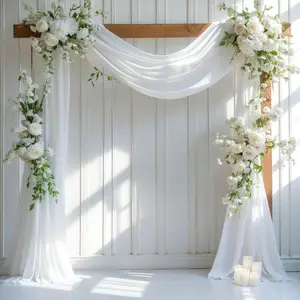 Wedding Arch Drapery, 1 Count Solid Color Romantic Mesh Wedding Arch Drapery, Decorative Hanging Ornament for Wedding Ceremony Party Ceiling Decoration, Banners, Wedding Arched Backdrop